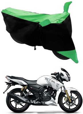 Autoaces Two Wheeler Cover for TVS(Apache RTR 180, Black, Green)