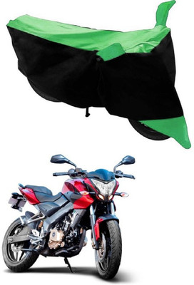 Autoaces Two Wheeler Cover for Bajaj(Pulsar 200 NS DTS-i, Black, Green)
