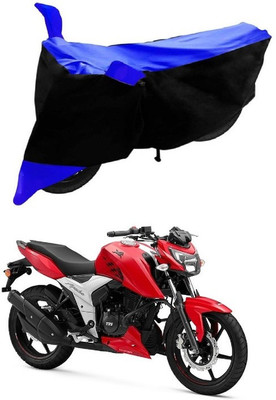 Autoaces Two Wheeler Cover for TVS(Apache RTR 160, Black, Blue)