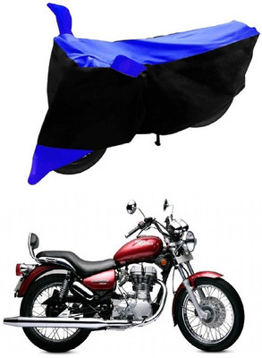 Autoaces Two Wheeler Cover for Royal Enfield(Twin spark, Black, Blue)