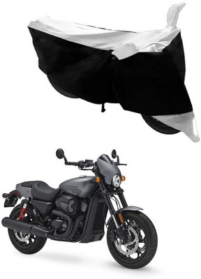 Autoaces Two Wheeler Cover for Harley Davidson(Black, Silver)