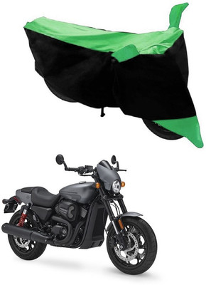 Autoaces Two Wheeler Cover for Harley Davidson(Black, Green)