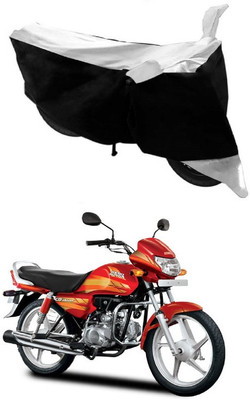 Autoaces Two Wheeler Cover for Hero(CD deluxe, Black, Silver)