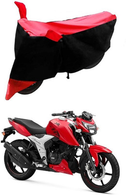 Autoaces Two Wheeler Cover for TVS(Apache RTR 160, Black, Red)