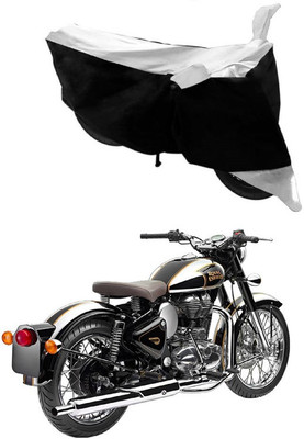 Autoaces Two Wheeler Cover for Royal Enfield(Classic Chrome, Black, Silver)