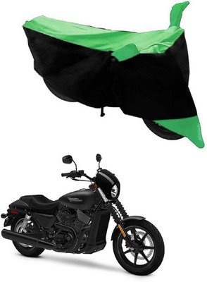 Autoaces Two Wheeler Cover for Harley Davidson(Black, Green)