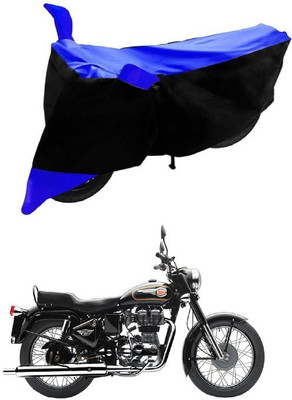 Autoaces Two Wheeler Cover for Royal Enfield(Bullet 350, Black, Blue)