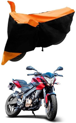 Autoaces Two Wheeler Cover for Bajaj(Pulsar 200 NS DTS-i, Black, Orange)