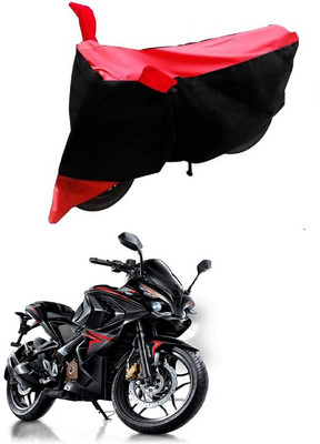 Autoaces Two Wheeler Cover for Bajaj(Pulsar RS 200, Black, Red)