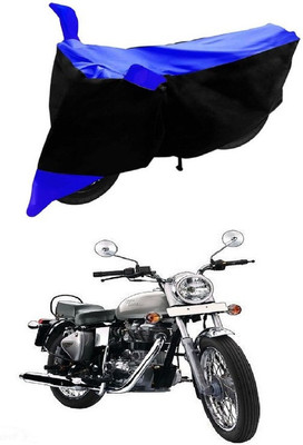 Autoaces Two Wheeler Cover for Royal Enfield(Bullet 350, Black, Blue)