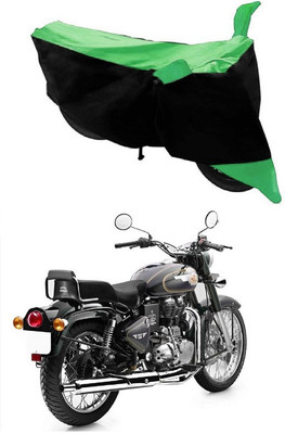 Autoaces Two Wheeler Cover for Royal Enfield(Bullet 500, Black, Green)