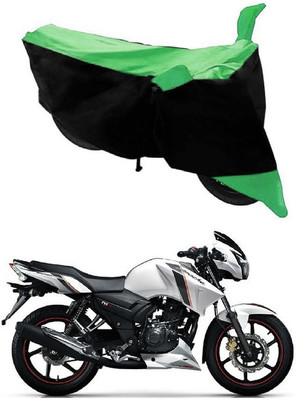 Autoaces Two Wheeler Cover for TVS(Apache RTR 160, Black, Green)