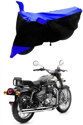 Autoaces Two Wheeler Cover for Royal Enfield(Bullet 500, Black, Blue)