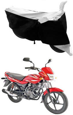 Autoaces Two Wheeler Cover for Bajaj(Platina 100 DTS-i, Black, Silver)