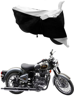 Autoaces Two Wheeler Cover for Royal Enfield(Classic 500, Black, Silver)