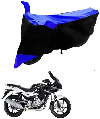 Autoaces Two Wheeler Cover for Bajaj(Pulsar 220 DTS-i, Black, Blue)