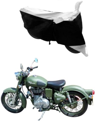 Autoaces Two Wheeler Cover for Royal Enfield(Battle Green, Black, Silver)