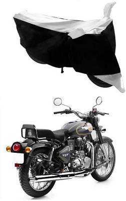 Autoaces Two Wheeler Cover for Royal Enfield(Bullet 500, Black, Silver)