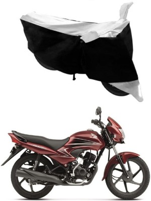 Autoaces Two Wheeler Cover for Honda(Dream Yuga, Black, Silver)