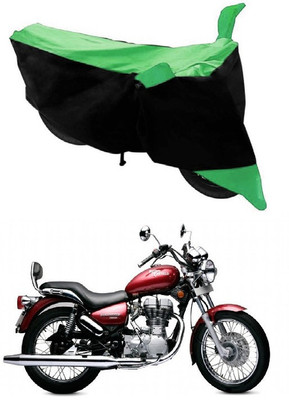 Autoaces Two Wheeler Cover for Royal Enfield(Twin spark, Black, Green)