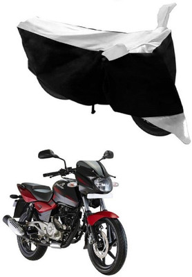 Autoaces Two Wheeler Cover for Bajaj(Pulsar 180 DTS-i, Black, Silver)