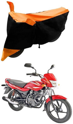 Autoaces Two Wheeler Cover for Bajaj(Platina 100 DTS-i, Black, Orange)