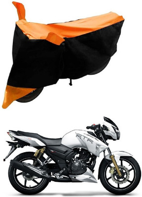 Autoaces Two Wheeler Cover for TVS(Apache RTR 180, Black, Orange)