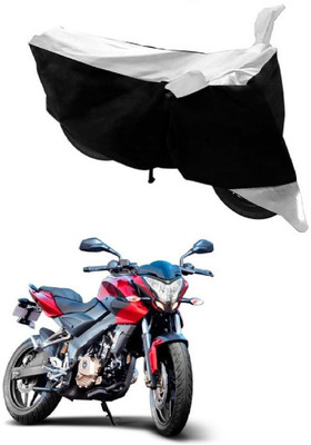 Autoaces Two Wheeler Cover for Bajaj(Pulsar 200 NS DTS-i, Black, Silver)