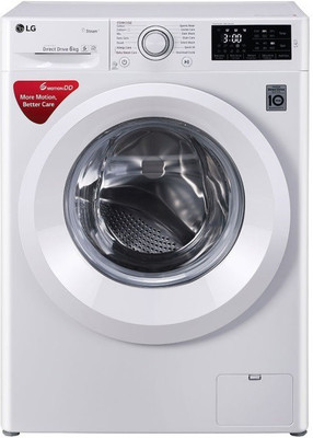 LG 6 kg Fully Automatic Front Load with In-built Heater White(FHT1006HNW)   Washing Machine  (LG)