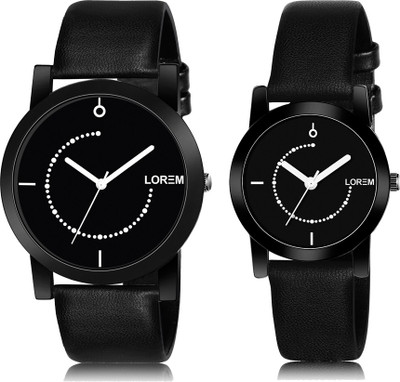 LOREM FZ 49_253 Couple Watches With Round Casual Look Men & Women Analog Watch - For Couple