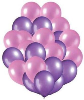 SV Traders Solid 50 Pink & 50 Purple Metallic Balloons Balloon(Pink, Purple, Pack of 100)