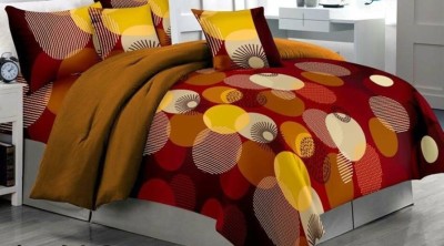 R A F Z 144 TC Polycotton Double Abstract Flat Bedsheet(Pack of 1, Multicolor)