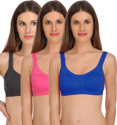 StyFun StyFun® Premium Sports Bra Women Sports Non Padded Bra(Blue, Pink, Black)