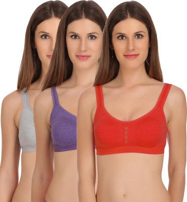 StyFun StyFun® Premium Sports Bra Women Sports Non Padded Bra(Purple, Red, Grey)