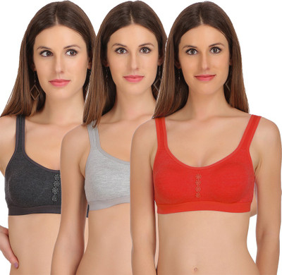 StyFun Women Sports Non Padded Bra(Red, Black, Grey)