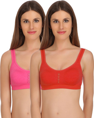 StyFun Premium Sports Bra Women Sports Non Padded Bra(Red, Pink)
