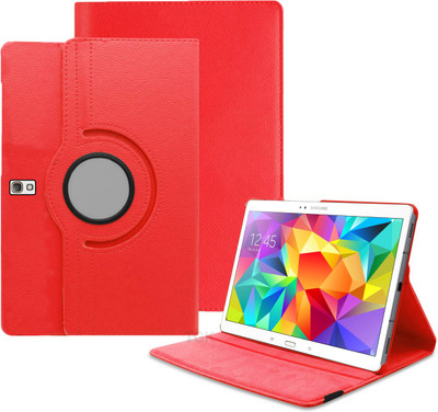 TGK Book Cover for Samsung Galaxy Tab S 10.5 inch Model SM-T800, SM-T805, SM-T807, SM- T801 Rotating Leather Case(Red, Cases with Holder)