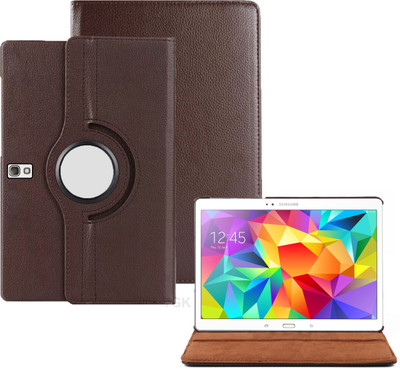 TGK Book Cover for Samsung Galaxy Tab S 10.5 inch Model SM-T800, SM-T805, SM-T807, SM- T801 Rotating Leather Case(Brown, Cases with Holder)