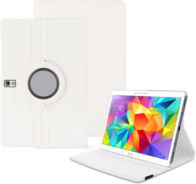 TGK Flip Cover for Samsung Galaxy Tab S 10.5 inch Model SM-T800, SM-T805, SM-T807, SM- T801 Rotating Leather Case(White)