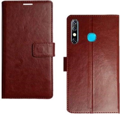 CASETREE Flip Cover for Infinix hot 8, Model X650C, X650B, X650, X650D(Brown, Grip Case, Pack of: 1)