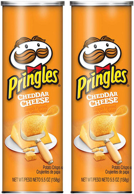 Pringles Cheddar Cheese Potato Chips 158g (Pack of 2) Chips(2 x 158 g)