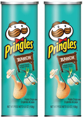 Pringles Ranch Potato Chips 158g (Pack of 2) Chips(2 x 158 g)