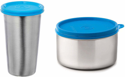 Signoraware Steel Fridge Container  - 500 ml(Pack of 2, Blue)