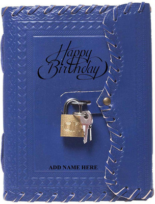 Rjkart NAME Embossed Happy Birthday Gift A5 Diary unruled 200 Pages(Blue)