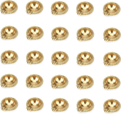 Fashion Bizz Brass Diwali Kuber Deepak On StandDiyas Table Diya Brass (Pack of 20) Table Diya Set(Height: 1.5 inch)