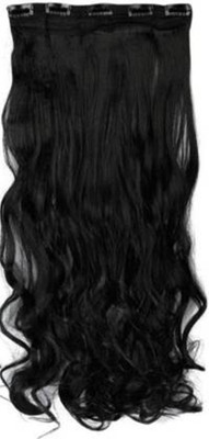 Views Soft Synthetic Black Wavy Clip in Hair Extension