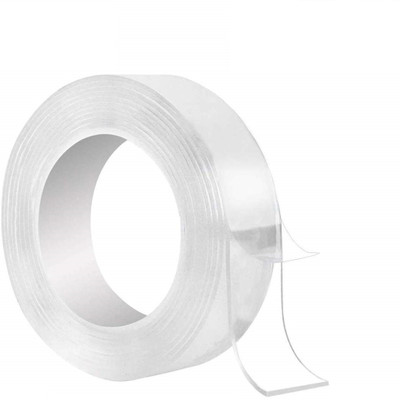 GatiH Double Sided Adhesive Tape, Transparent Strong Adhesive Traceless Tape Removable Washable and Reusable Anti Slip Tape for Home Supplies | 3 Meter | 3 MM 3 m Double-sided Tape(Clear Pack of 1)