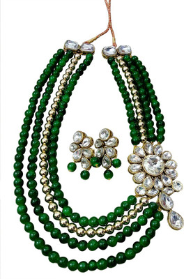 DHIVARA Alloy Green Jewellery Set(Pack of 1)