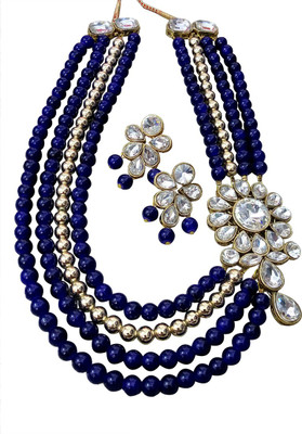 DHIVARA Alloy Blue Jewellery Set(Pack of 1)