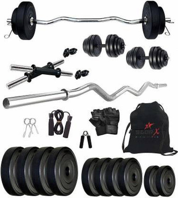 STARX 20 kg 20 kg Home Gym Combo with 3ft Rods, Dumbbells and Accessories Home Gym Combo